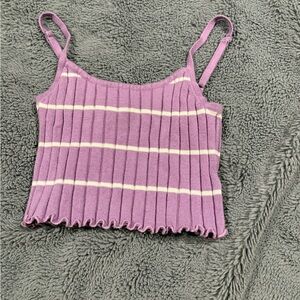Forever 21 Purple and Cream Striped Camisole